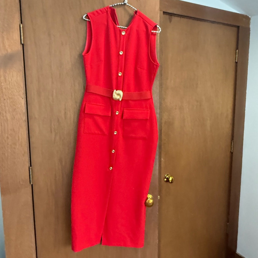 NWT! Zara Elegant Red Sleeveless Dress - sz M
